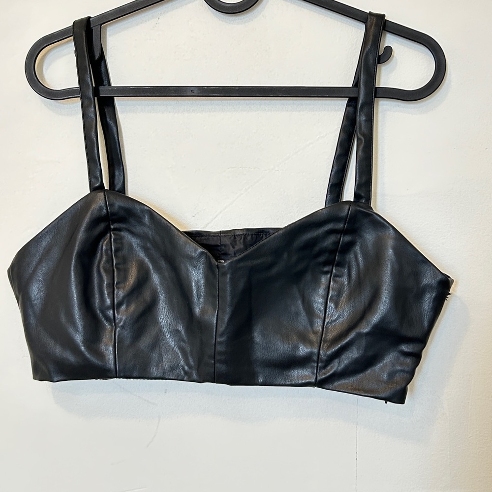 Zara Leather Bra Top